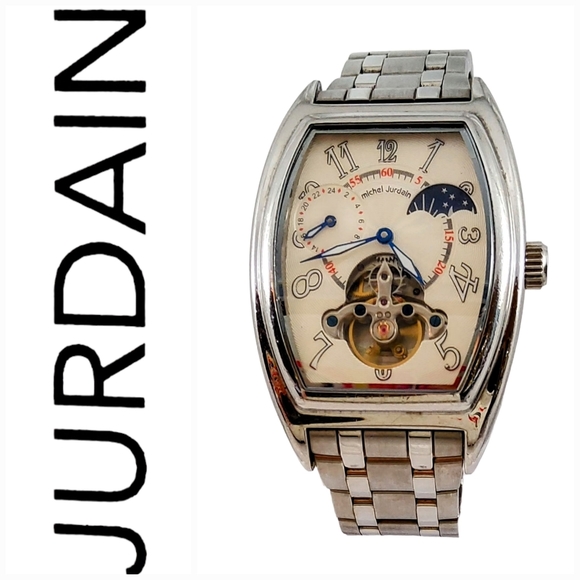 MICHEL JURDAIN MEN'S AUTOMATIC SUN/MOON PHASE WATCH - Picture 1 of 15